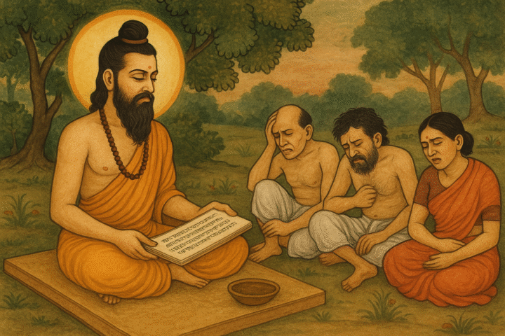 वेदाचार्य रोगों का आत्मिक समाधान बताते हुए