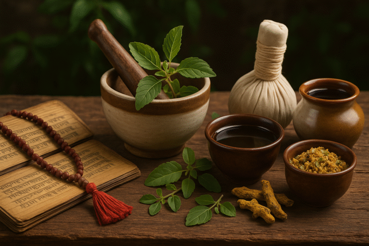 आयुर्वेदिक औषधियाँ, मंत्र जप और वैदिक ग्रंथ – रोग निवारण हेतु