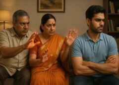 "संतान की अनदेखी से परेशान माता-पिता – समाधान हेतु वशीकरण उपाय का संकेत देती पारिवारिक छवि"