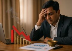 व्यापार में घाटे से परेशान व्यापारी और सफलता के लिए वैदिक टोटकों का प्रतीक